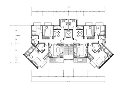 Residential Building Autocad Plan, 2407202 - Free Cad Floor Plans