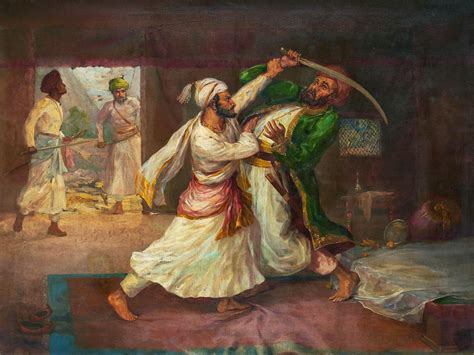 Chhatrapati Shivaji Killing Afzal Khan With Tiger Claw - Archibald ...