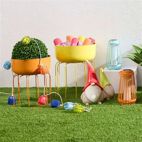 Sunny Club Yellow Metal Planter Stand, 18" | At Home