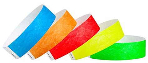 WristCo Variety Pack 3/4" Tyvek Wristbands - Red, Orange, Yellow, Green ...