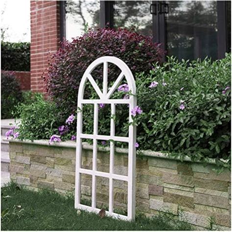glitzhome Window Frame Wall décor Rustic Arch Wooden Window Pane ...