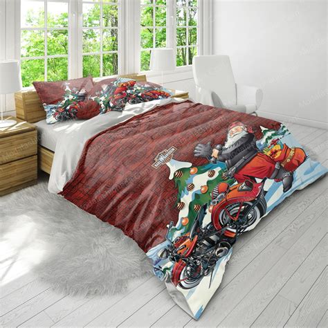 Santa Claus Harley Davidson Merry Christmas Bedding Sets - Luxury ...