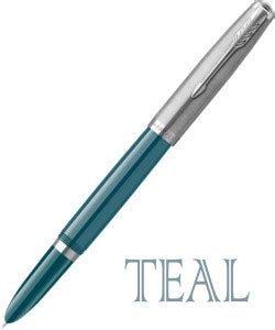 PARKER 51 Teal Blue Resin CT Fountain Pen – Medium Fountain Pen - Buy ...