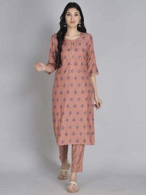 Buy Shree Women Muslin Pink Floral Printed Kurta With Trouser (Set Of 2 ...