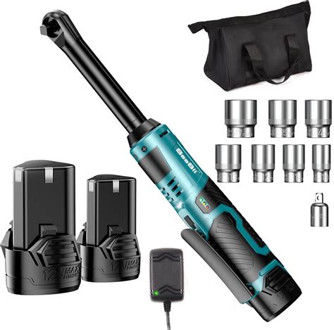 Amazon.com: Seesii 3/8" Long Neck Ratchet Wrench, 40Ft-lbs 6" Extended Cordless Ratchet Wrench ...