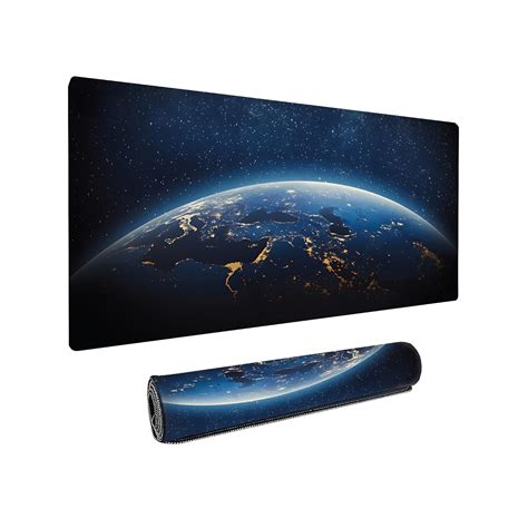 Dyazo Large Earth Design Extended Desk Mat | Mouse Mat Water Resistant ...