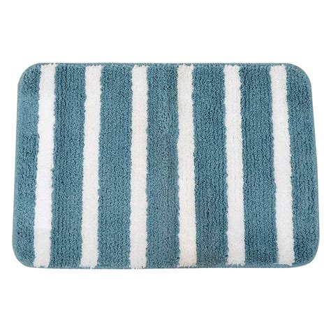 Buy MINISO Striped Floor Mat (Teal, Polyester, 60 x 40 cm) Online at ...