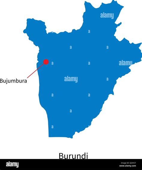 Detailed vector map of Burundi and capital city Bujumbura Stock Vector Image & Art - Alamy