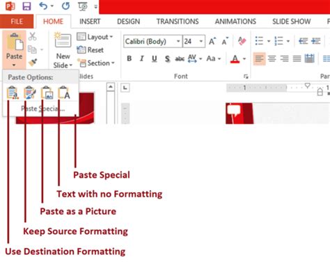 Image result for PowerPoint Paste Slide Keep Source Formatting