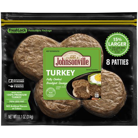 Fully Cooked Turkey Breakfast Sausage Patties | Johnsonville Foodservice