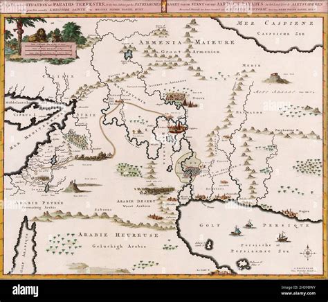 A map from 1700 showing the location of Babel, Babylon and The Garden ...