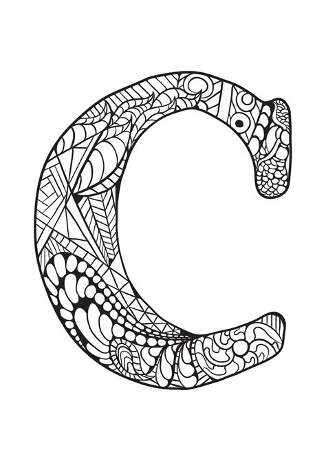 Alphabet to color for kids : C - Alphabet Coloring Pages
