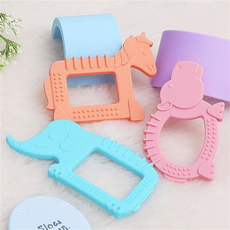 Buy R for Rabbit Tiny Bites Safari Soft Silicone Teether for 4+ Months ...