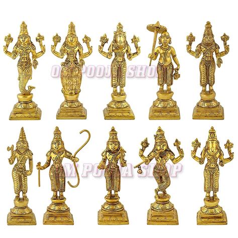 Dasavatharam of Lord Vishnu Statues in Brass Buy online USA