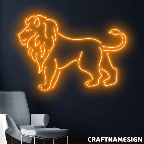 Craftnamesign Lion Neon Sign, Bar Pub Led Light Wall Decor, Bedroom ...