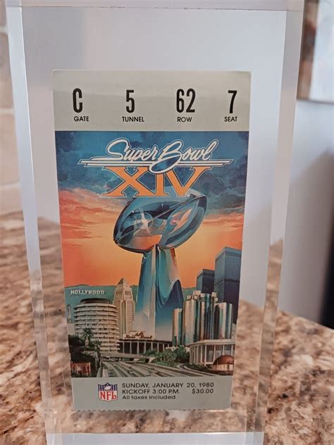 Authentic 1980 Super Bowl XIV 14 Ticket Stub Pittsburgh Steelers LA ...
