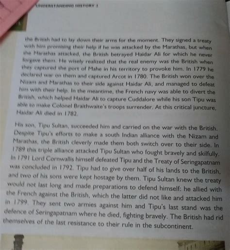explain the role of haider ali and tipu sultan in opposing british ...