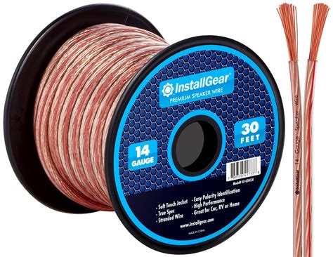 Installgear 14 Gauge Awg 30ft Speaker Wire Cable - Clear : Amazon.in ...