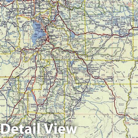 Historic Map : National Atlas - 1950 Shell Highway Map of Utah. - Vint ...