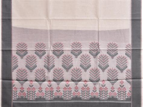 Black and White Dhakai Jamdani Cotton Viscose Kota Saree with Pallu ...