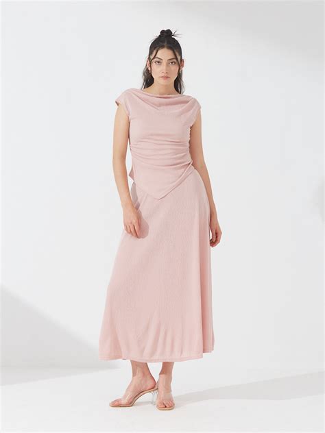 Dusty Pink Ruched Co-ord Set – Depano