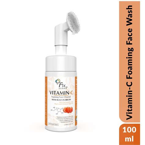 Buy Fixderma 2% Vitamin C Face Wash, Foaming Face Cleanser With Brush ...