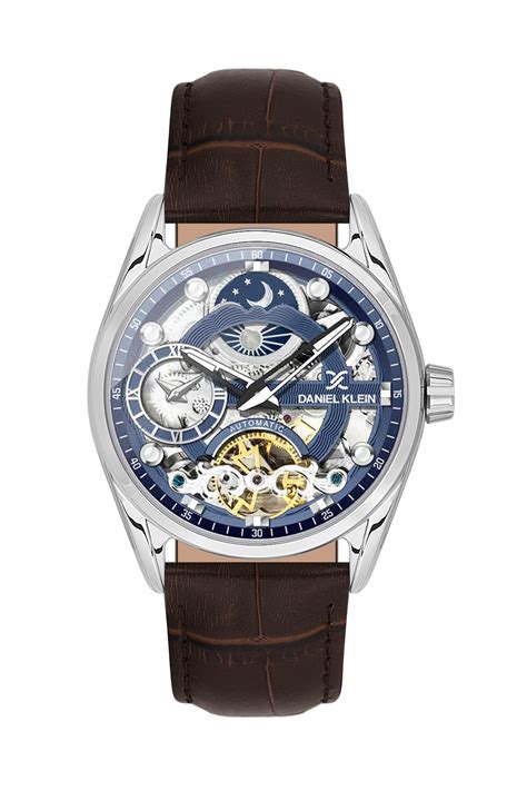 Blue Skeleton Men Watch with Leather Strap – Daniel Klein