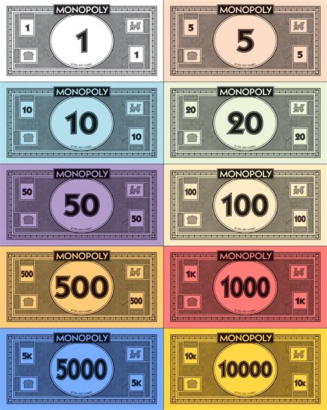Monopoly Money Pack by monosatas: Printables for Board Games