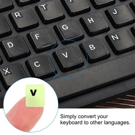 Uxcell Spanish Keyboard Stickers Glow in the Dark Luminous Keyboard ...