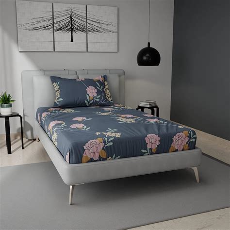 Stoa Paris Bedsheet for Single Bed, Soft Microfiber Floral Aesthetic ...