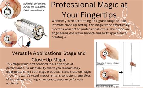 Mydayis Metal Appearing Cane Magic Wand for Professional Magician Stage ...