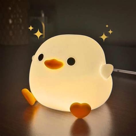 KoalaJoy Cute Night Light, Silicone Rechargeable Lazy Duck Lamp ...