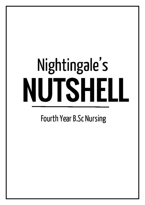 Fourth Year Nightingale's Nutshell - Nightingale’s Fourth Year B ...