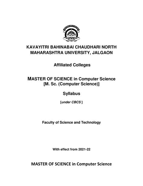 2021-22 M.Sc Computer Science (CBCS Pattern) - KAVAYITRI BAHINABAI ...