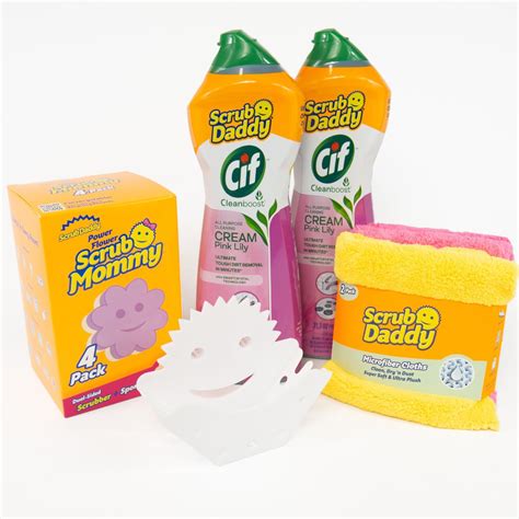 Amazon.com: Scrub Daddy Cleaning Supplies Kit - Cif Floral Bundle - Includes Scrub Mommy Dish ...