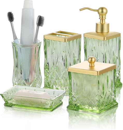 Amazon.com: PYZX-HOME Glass Bathroom Accessories Set - Luxury 5 Pc ...