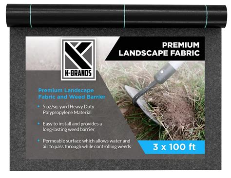 Buy K-Brands Weed Barrier Landscape Fabric 3 FT x 100 FT - Premium 5oz ...