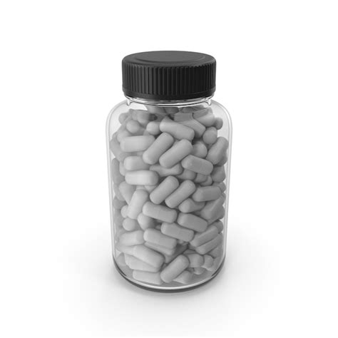 Pills in a clear glass bottle | Premium PSD