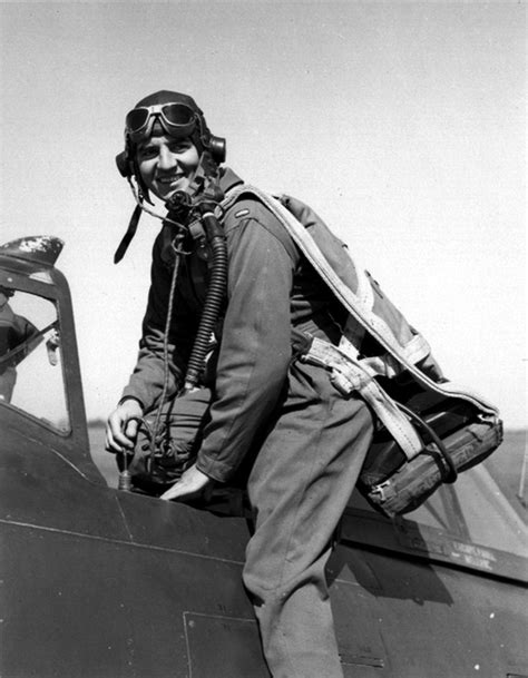 See related image detail. Lt. Harry Coronios in the cockpit of his Thunderbolt