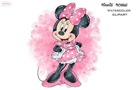 Minnie acuarela minnie mouse clipart minnie watercolor - Etsy México