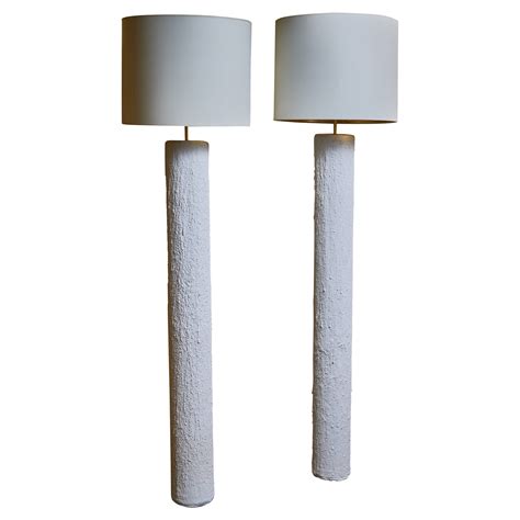 Plaster floor lamp by F. Vial For Sale at 1stDibs