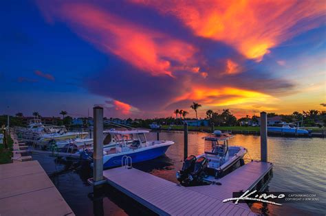 Radiant Sunset Reflections at Anchorage Park Marina North Palm Beach ...
