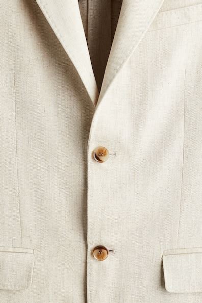 Regular Fit Linen-blend jacket - Light beige - Men | H&M IN