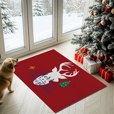 Japceit Christmas Absorbent Floor Mat, Holiday Themed Kitchen and ...