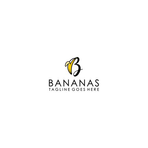 Logo created from combination of banana with letter B shape. 22191815 Vector Art at Vecteezy
