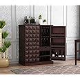Krishna Wood Decor Solid Sheesham Wood Bar Cabinet with Wine Rack and ...