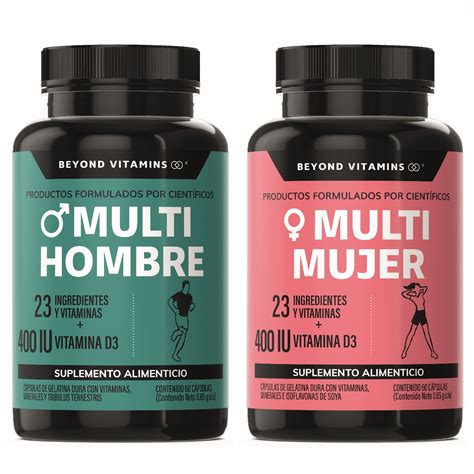 Kit Multivitaminico para Hombres + Multivitaminico para Mujeres con 24 Ingredientes y Vitaminas ...