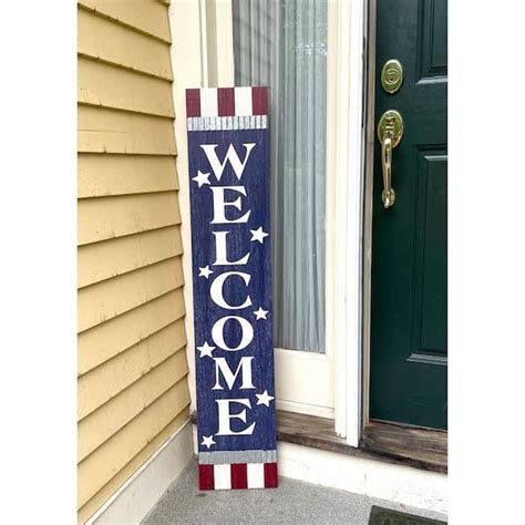 Buy 48 in. Free Standing Decoration Fourth of July Americana Welcome ...