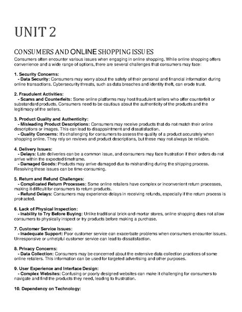 Digital marketing unit 2 copy - UNIT 2 CONSUMERS AND ONLINE SHOPPING ...