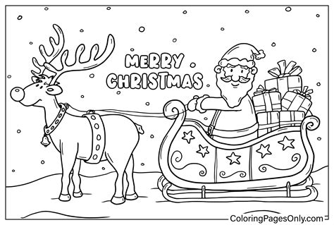 Santa Claus With Reindeer Coloring Pages